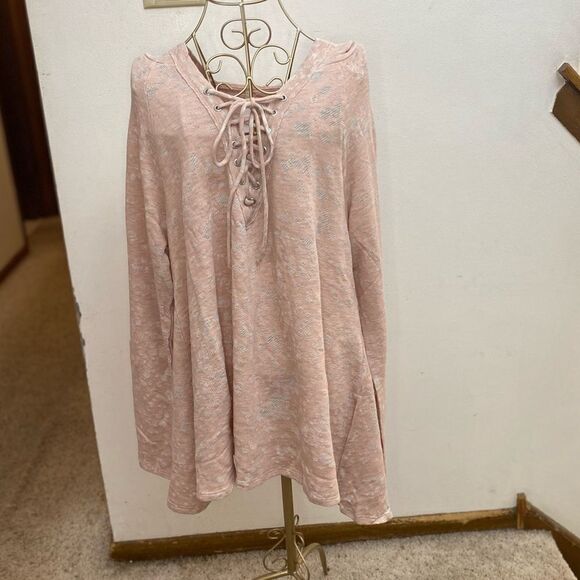 NWT Maronie x Revolve oversized lace up long sleeve pullover hoodie size M - Picture 11 of 13